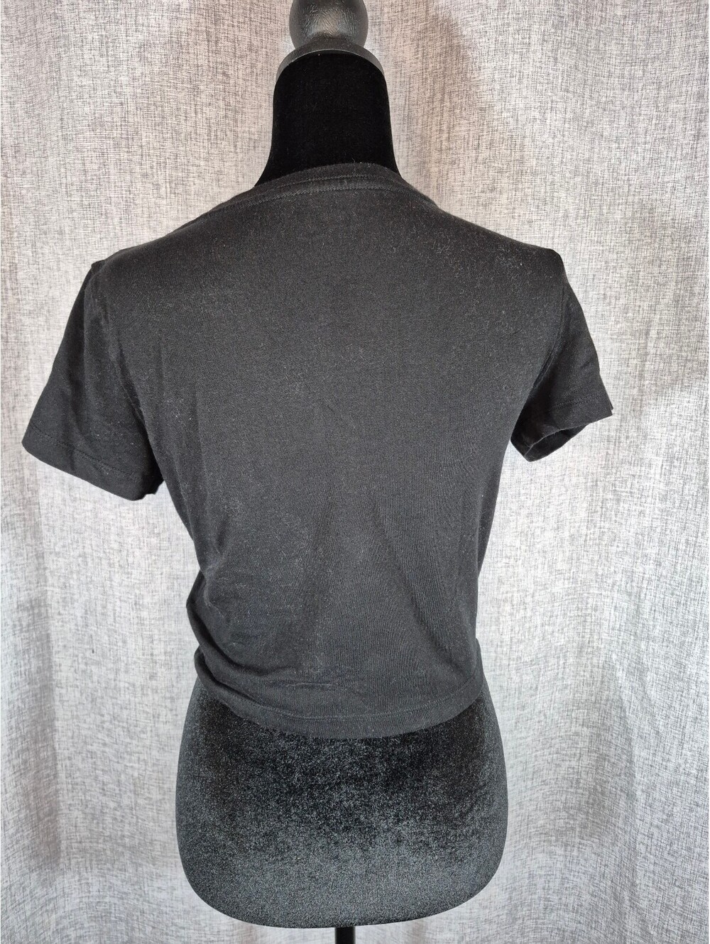 True Religion OG Crystal Buddha Baby Crew Tee Women’s Small Cropped Rhinestone - Picture 5 of 6